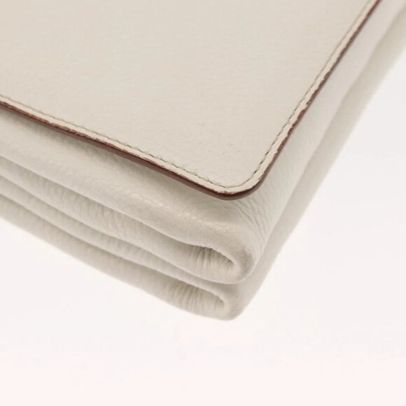 PRADA Shoulder Bag Leather White Gold Auth ep11182 - Picture 3 of 16